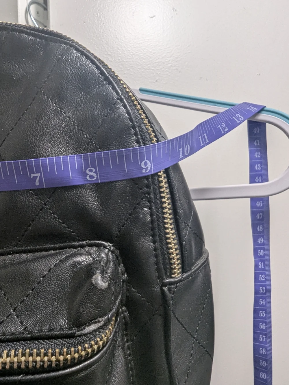 Forever 21 Quilted Black Mini Backpack with Gold Zipper